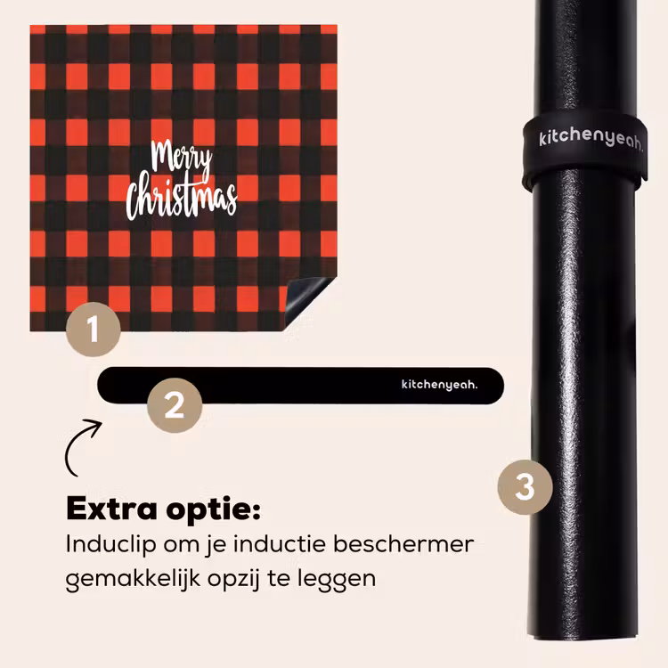 Inductie beschermer - Geruit - Rood - Tekst - Christmas — 8