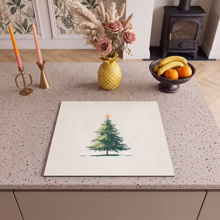 Inductie beschermer - Kerstboom - Illustratie - Ster - Sneeuw — 3