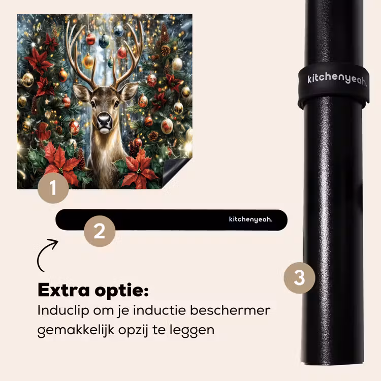Inductie beschermer - Kerstfeest - Dennenbos - Rood — 8