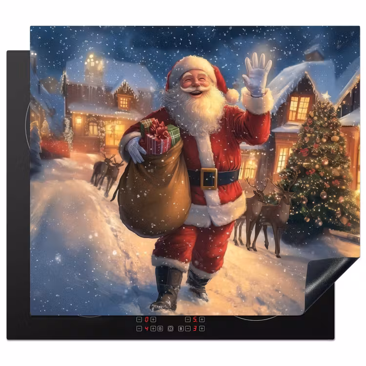 Inductie beschermer - Kerstman - Dorp - Hert - Donker — 1