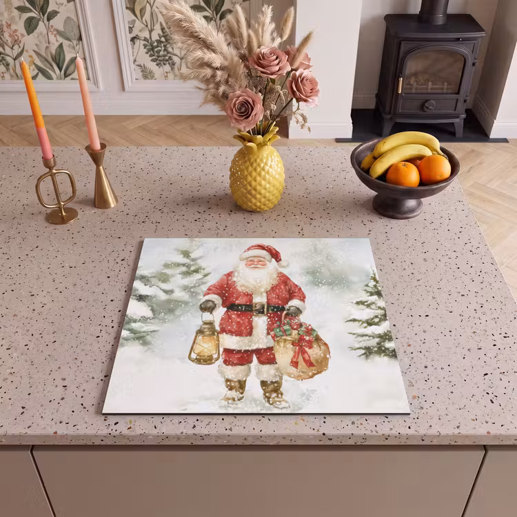 Inductie beschermer - Kerstman- Winter - Sneeuw - Wit - Rood — 3