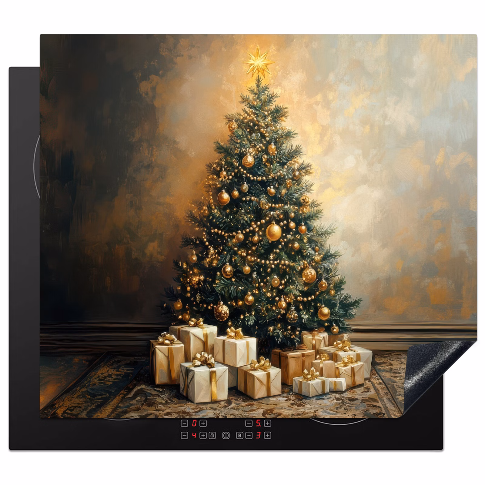 Inductie beschermer - Kerstboom - Cadeaus - Goud — 1