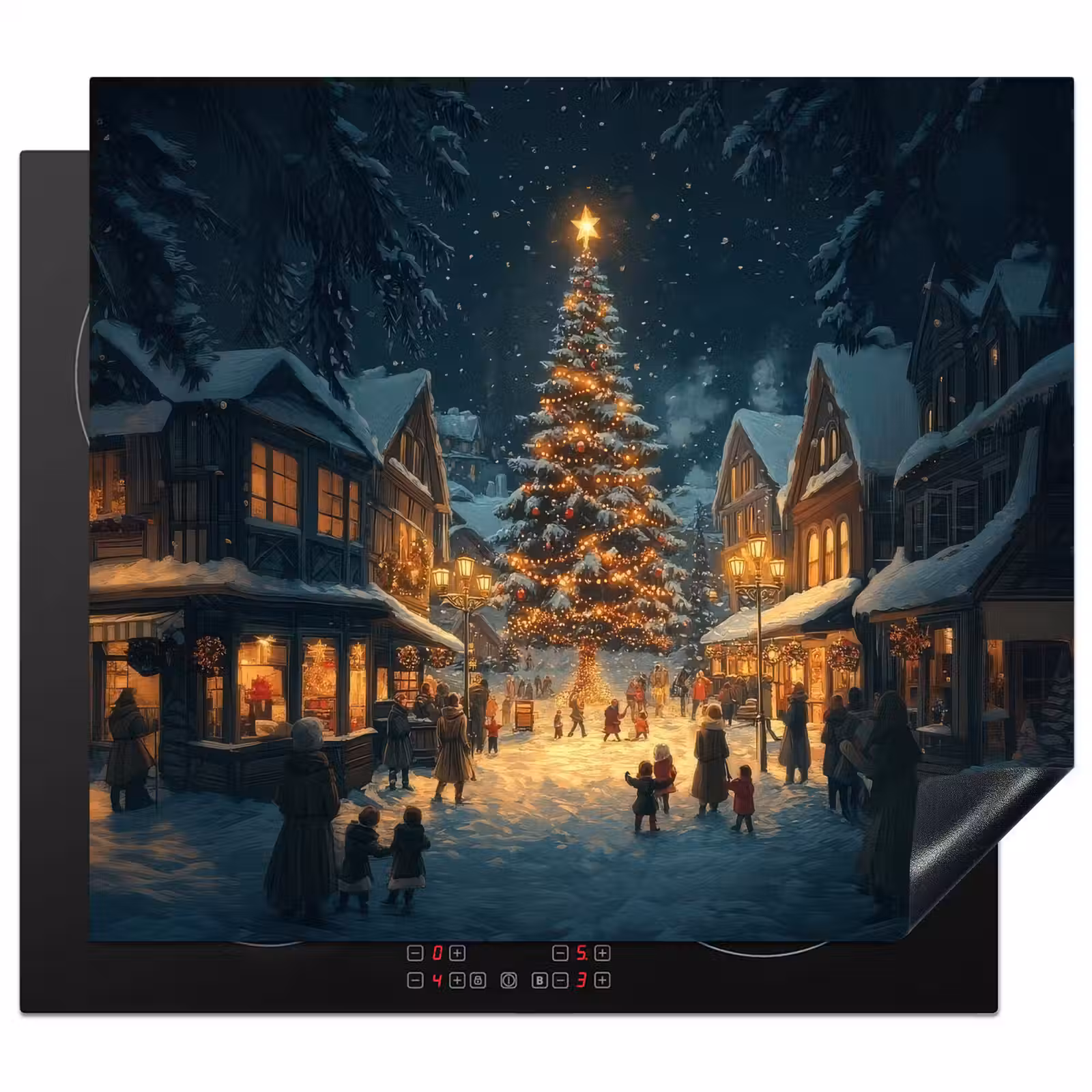 Inductie beschermer - Kerstfeest - Dorp - Donker — 1