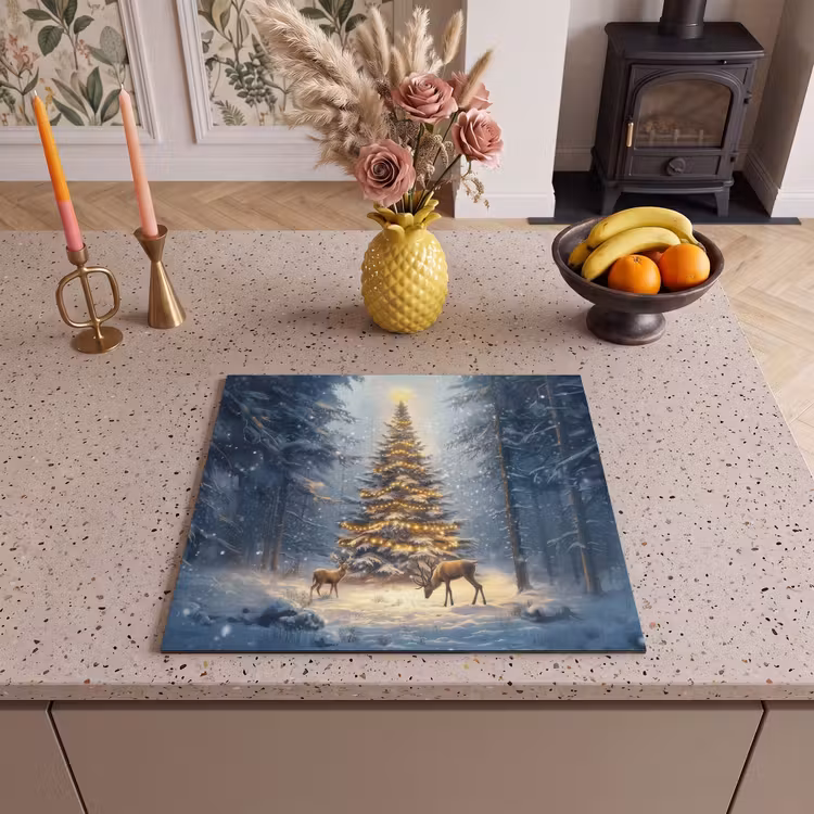 Inductie beschermer - Kerstlicht - Woud - Hert - Donker — 3