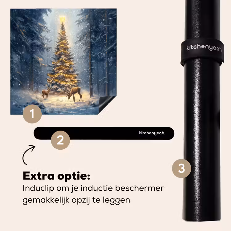 Inductie beschermer - Kerstlicht - Woud - Hert - Donker — 8