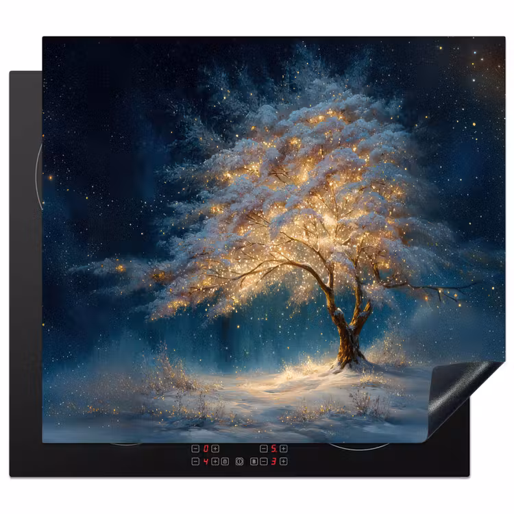 Inductie beschermer - Levensboom - Nacht - Donker - Blauw — 1