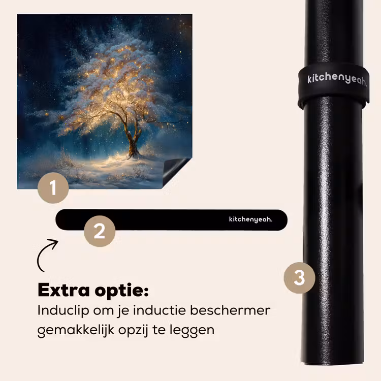 Inductie beschermer - Levensboom - Nacht - Donker - Blauw — 8