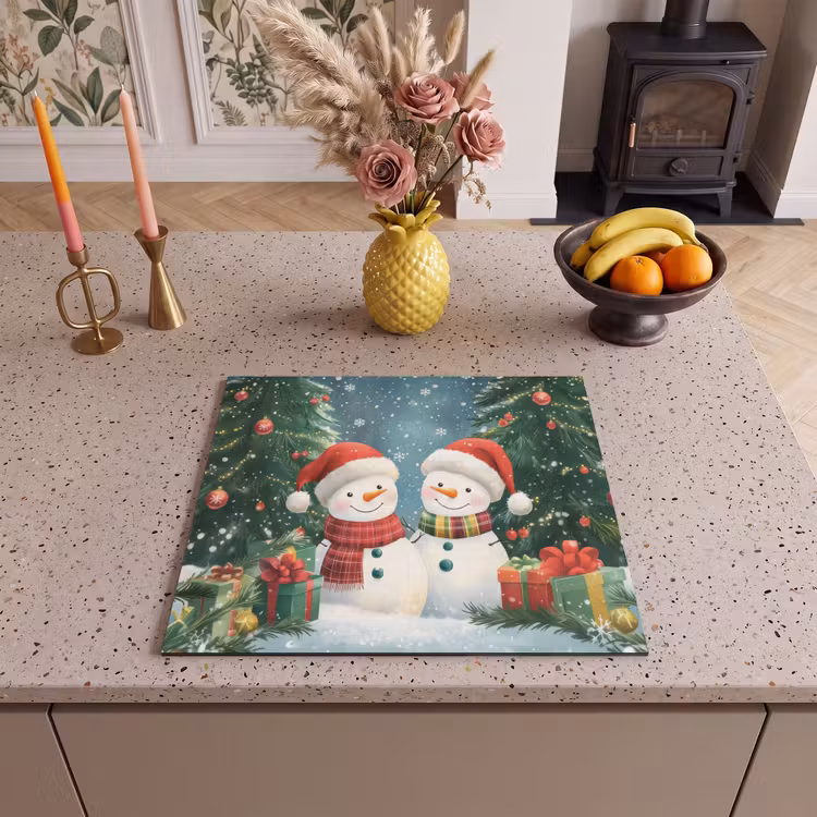 Inductie beschermer - Sneeuwpop - Kerstsneeuw - Groen - Rood — 3