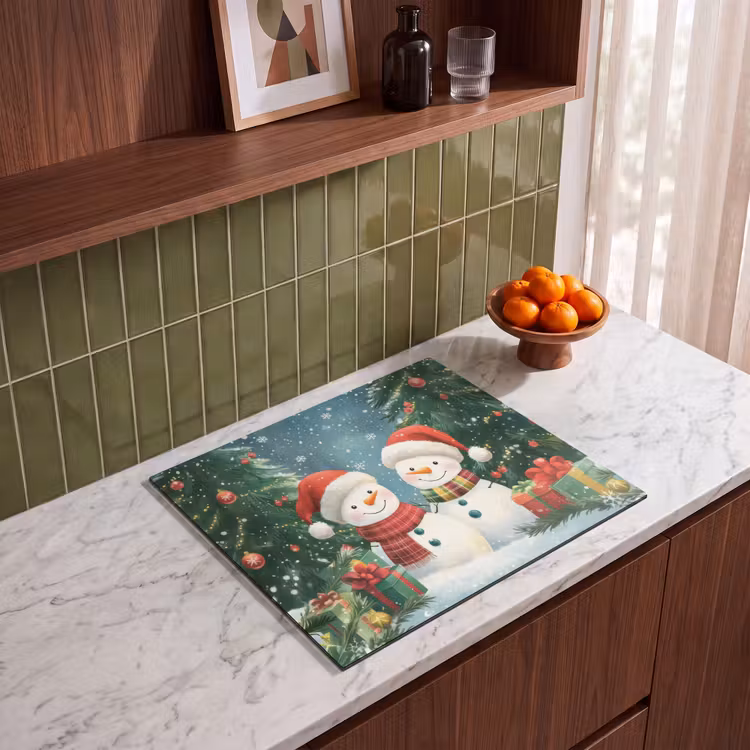 Inductie beschermer - Sneeuwpop - Kerstsneeuw - Groen - Rood — 4
