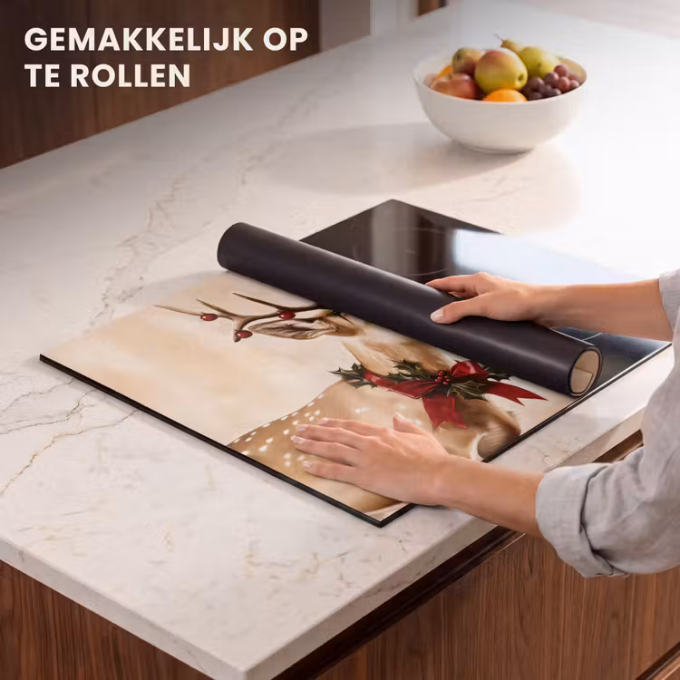 Inductie beschermer - Gewei - Kerst - Rendier - Rood — 7