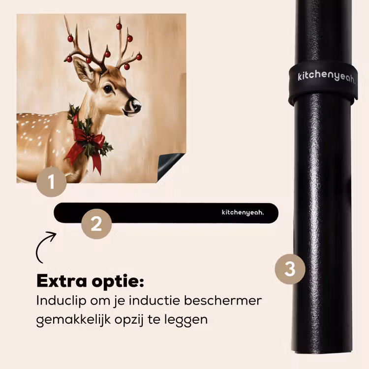 Inductie beschermer - Gewei - Kerst - Rendier - Rood — 8