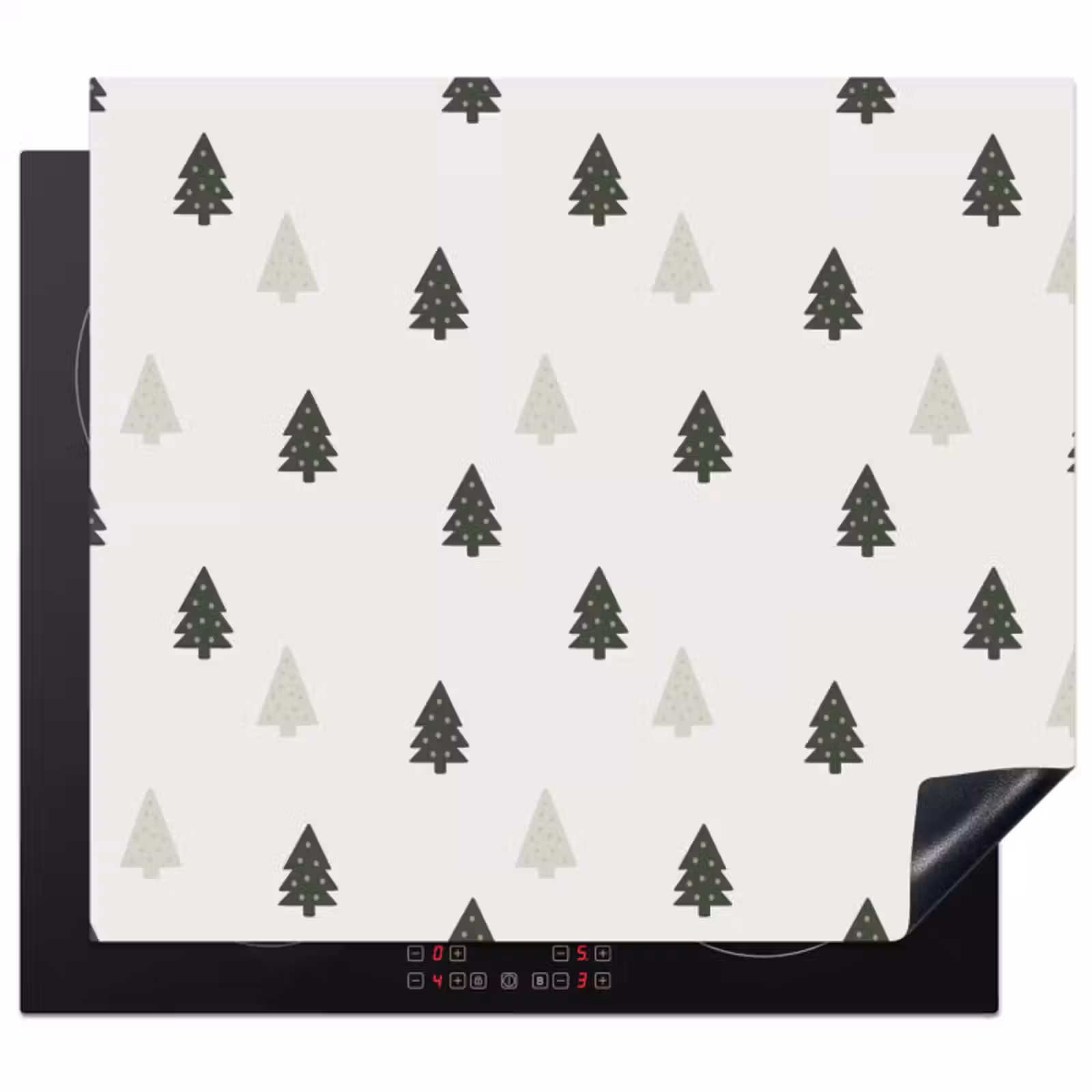Inductie beschermer - Illustratie - Kerstbomen - Wit — 1