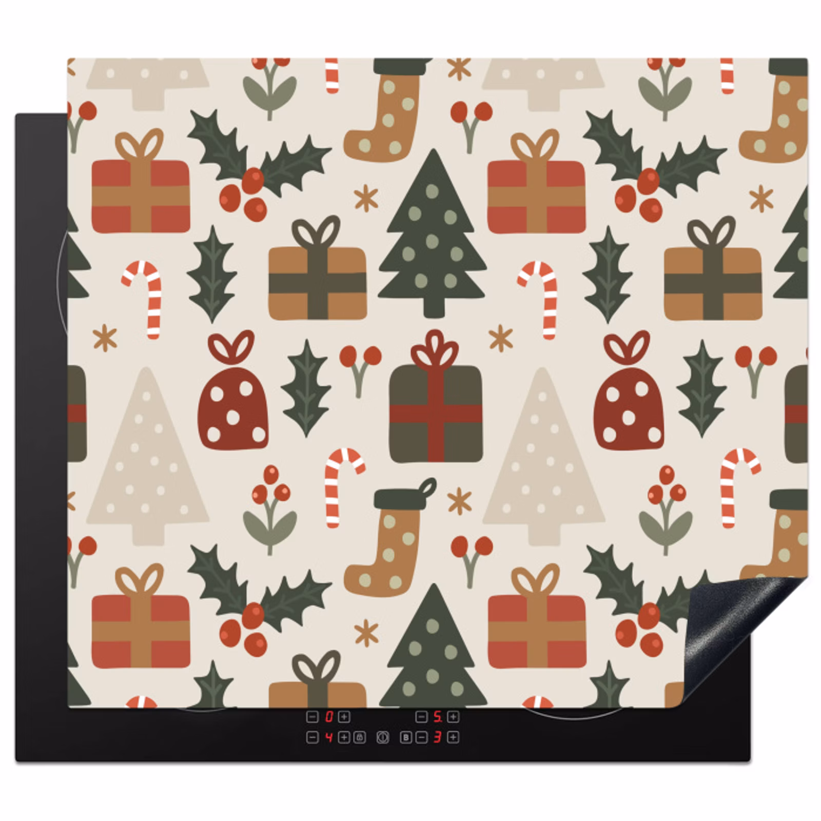 Inductie beschermer - Illustratie - Kerstfiguren - Beige — 1