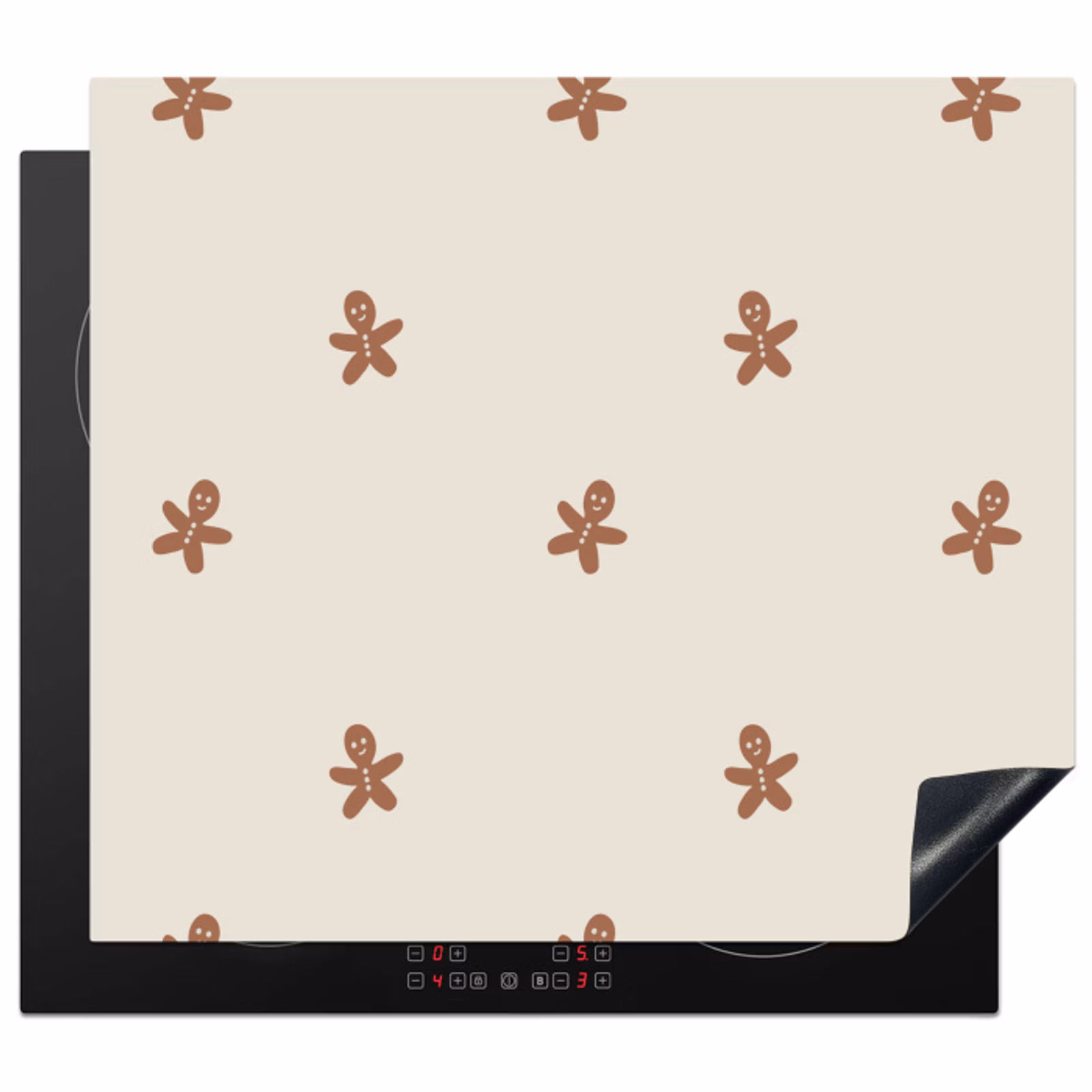 Inductie beschermer - Patroon - Koekjes - Beige — 1