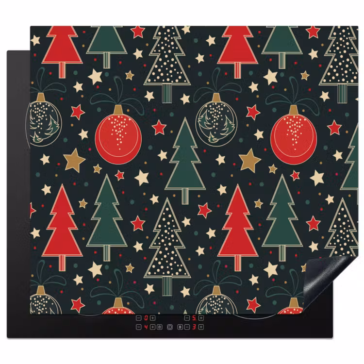 Inductie beschermer - Illustratie - Kerst - Sterren - Groen — 1
