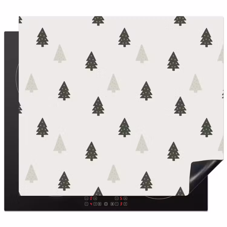 Inductie beschermer - Illustratie - Kerstbomen - Wit — 1