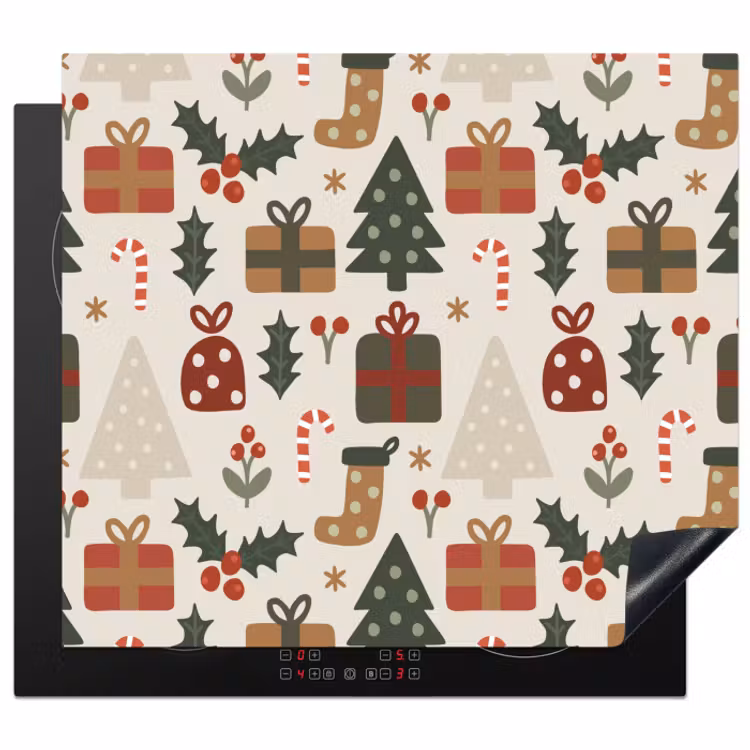 Inductie beschermer - Illustratie - Kerstfiguren - Beige — 1