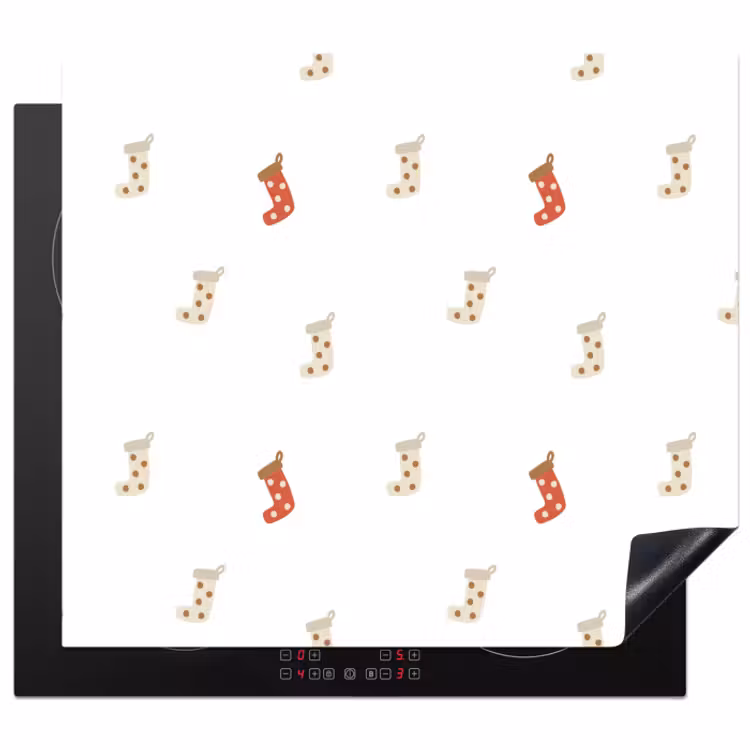 Inductie beschermer - Illustratie - Kerstsokken - Wit — 1
