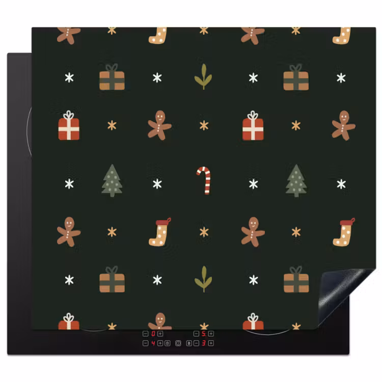 Inductie beschermer - Patroon - Kerstsymbolen - Groen — 1