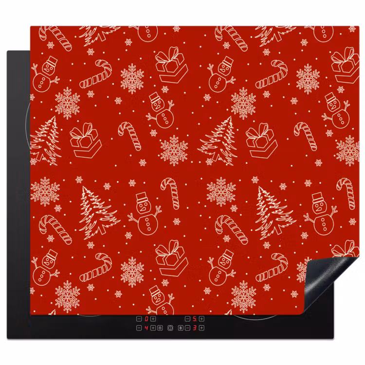 Inductie beschermer - Illustratie - Kerstsymbolen - Rood — 1