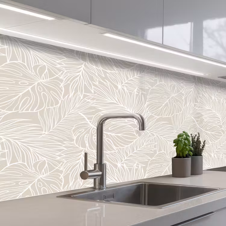 Keuken achterwand - Bladeren - Beige - Monstera - Palm — 2
