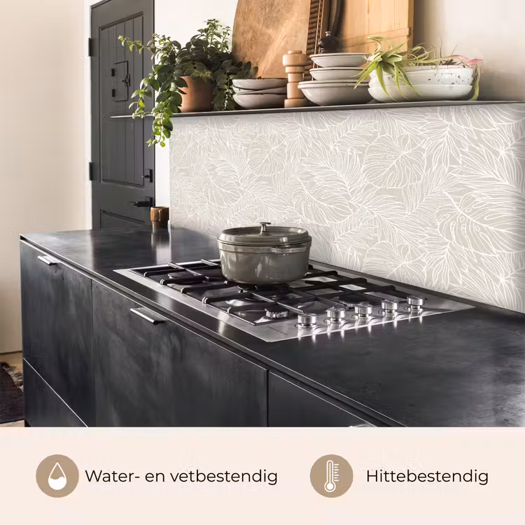 Keuken achterwand - Bladeren - Beige - Monstera - Palm — 5