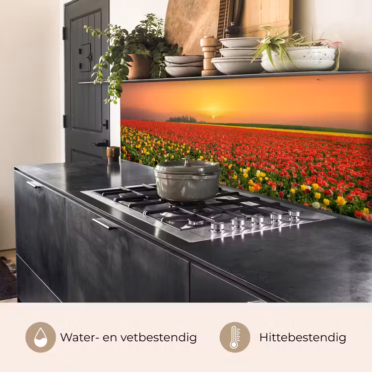 Keuken achterwand - Bloemen - Landschap - Tulpen - Zonsondergang — 5