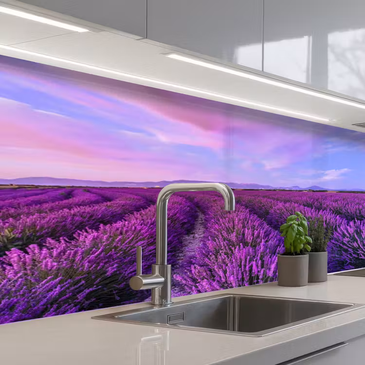 Keuken achterwand - Lavendel - Paars - Bloemen - Natuur — 2