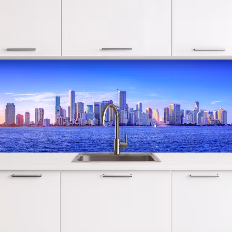 Keuken achterwand - Skyline - Blauw - Wolkenkrabbers - Stad — 4