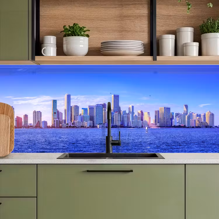 Keuken achterwand - Skyline - Blauw - Wolkenkrabbers - Stad — 7