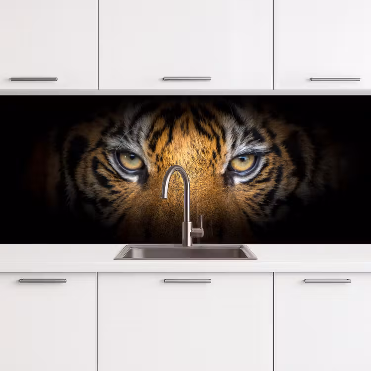 Keuken achterwand - Tijger - Zwart - Dier — 4