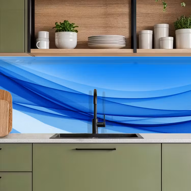 Keuken achterwand - Golven - Helder - Blauw — 7