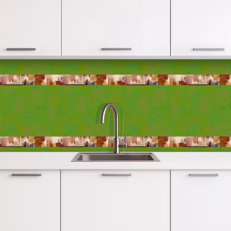 Keuken achterwand - Penseelstrepen - Herfstsymfonie - Bordeauxrood — 4
