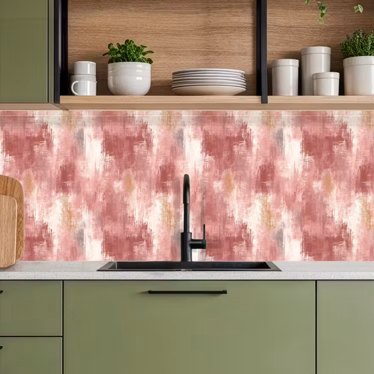 Keuken achterwand - Penseelstrepen - Verweerd - Roze — 7