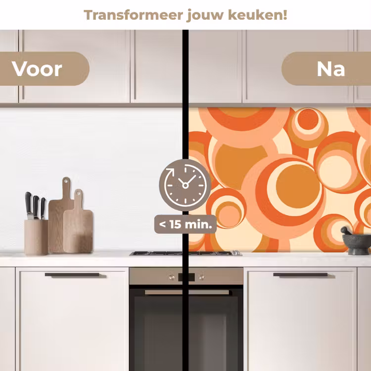 Keuken achterwand - Cirkel - Retro - Patroon — 3