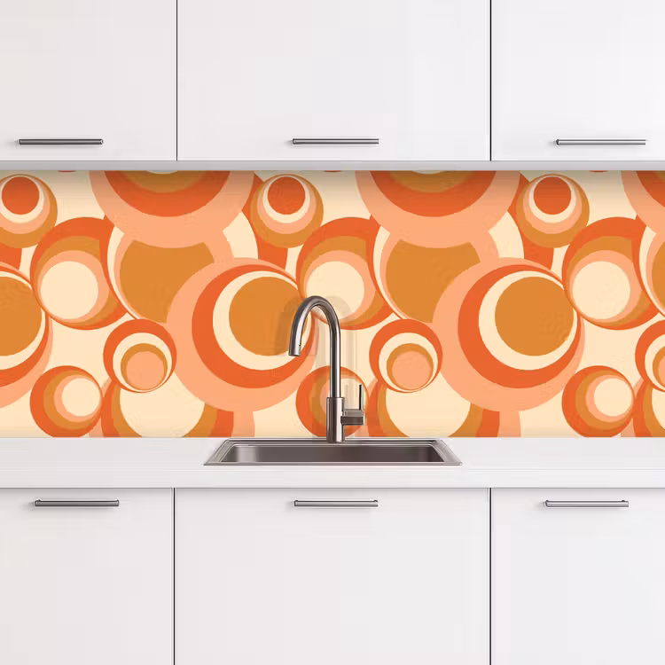 Keuken achterwand - Cirkel - Retro - Patroon — 4
