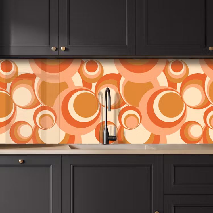 Keuken achterwand - Cirkel - Retro - Patroon — 6
