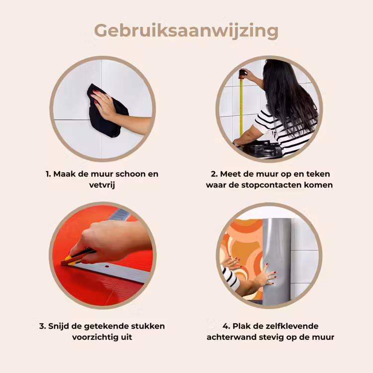 Keuken achterwand - Cirkel - Retro - Patroon — 8