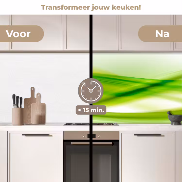 Keuken achterwand - Golven - Abstract - Groen — 3
