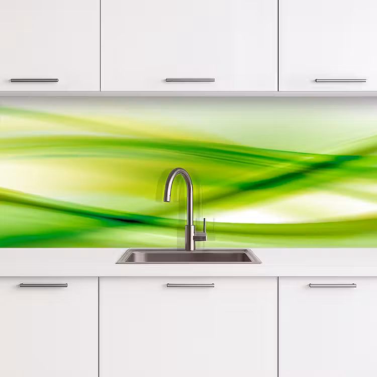 Keuken achterwand - Golven - Abstract - Groen — 4