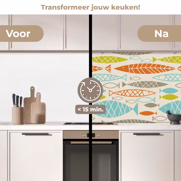 Keuken achterwand - Vis - Jaren 50 - Patroon — 3