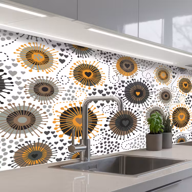 Keuken achterwand - Hart - Jaren 50 - Patroon — 2