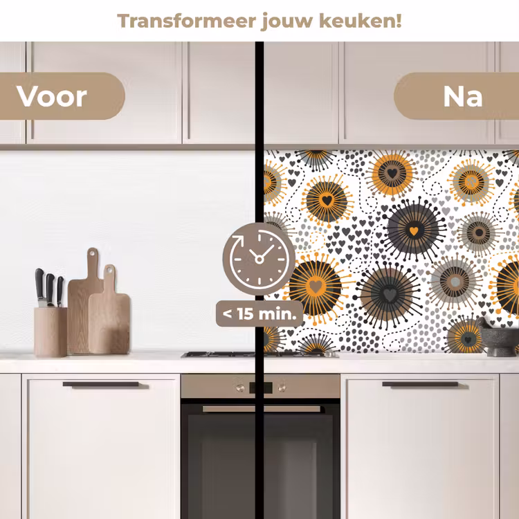 Keuken achterwand - Hart - Jaren 50 - Patroon — 3