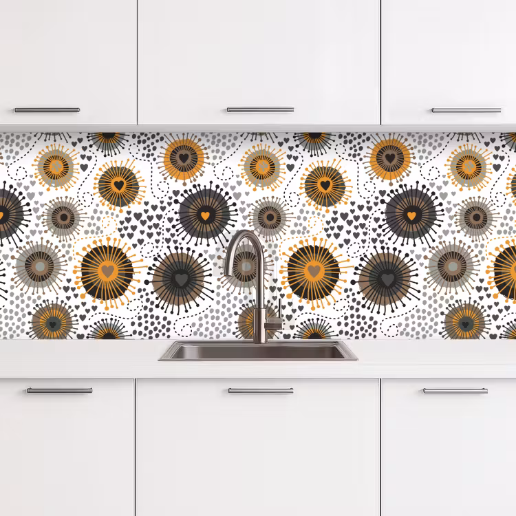 Keuken achterwand - Hart - Jaren 50 - Patroon — 4
