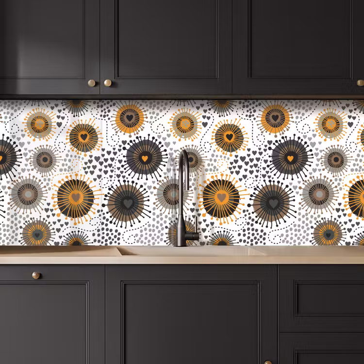 Keuken achterwand - Hart - Jaren 50 - Patroon — 6