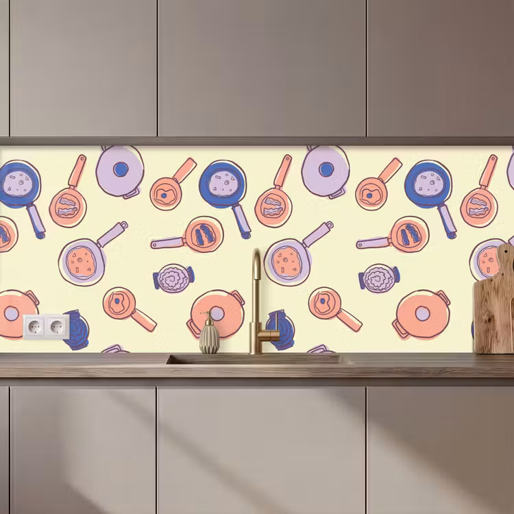 Keuken achterwand - Pan - Jaren 50 - Patroon — 1