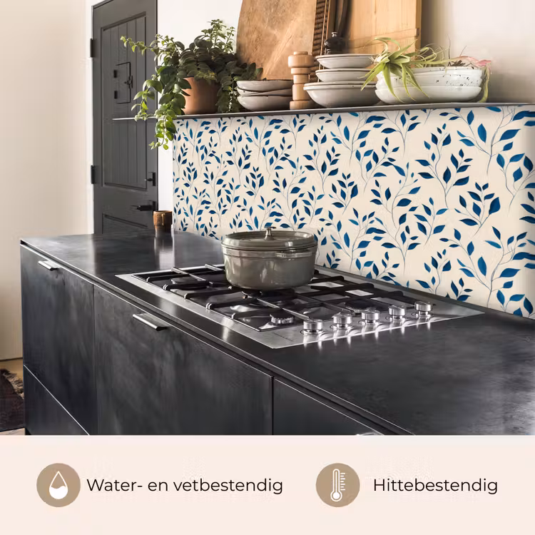 Keuken achterwand - Patroon - Blauw- Beige — 5