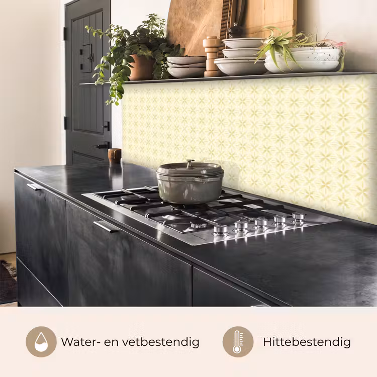 Keuken achterwand - Patroon - Subtiel - Geel — 5