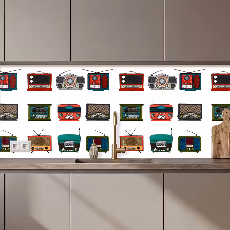 Keuken achterwand - Retro - Radio - Design — 1