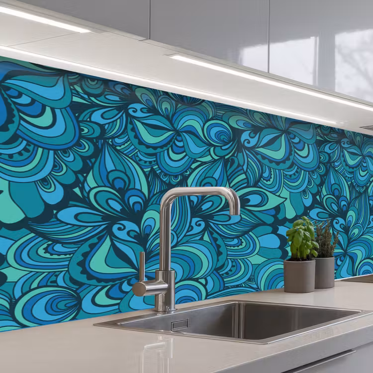 Keuken achterwand - Design - Vintage - Blauw - Turquoise — 2